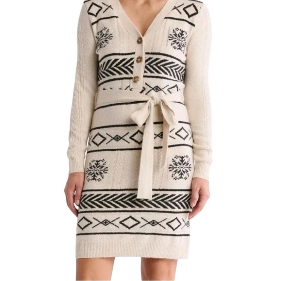 Lucky Brand Cream and Black Cardigan Dress, NEW - Picture 4 of 5